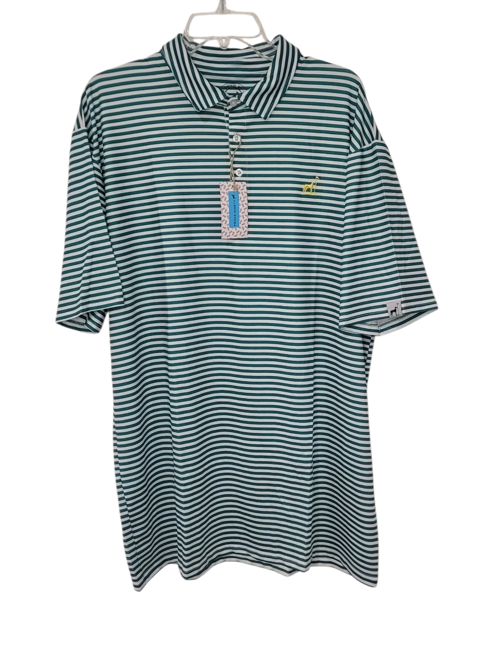 PROUD 90 Striped Performance Golf Polo Shirt Mens 3XL